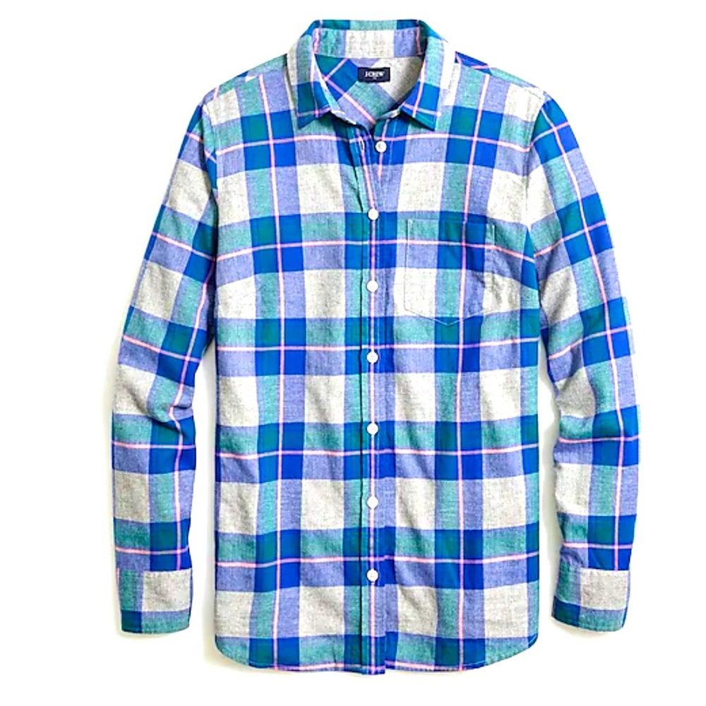 JCrew SAMMY PLAID OXFORD ROYAL flannel shirt
Size: X-SMALL or Small